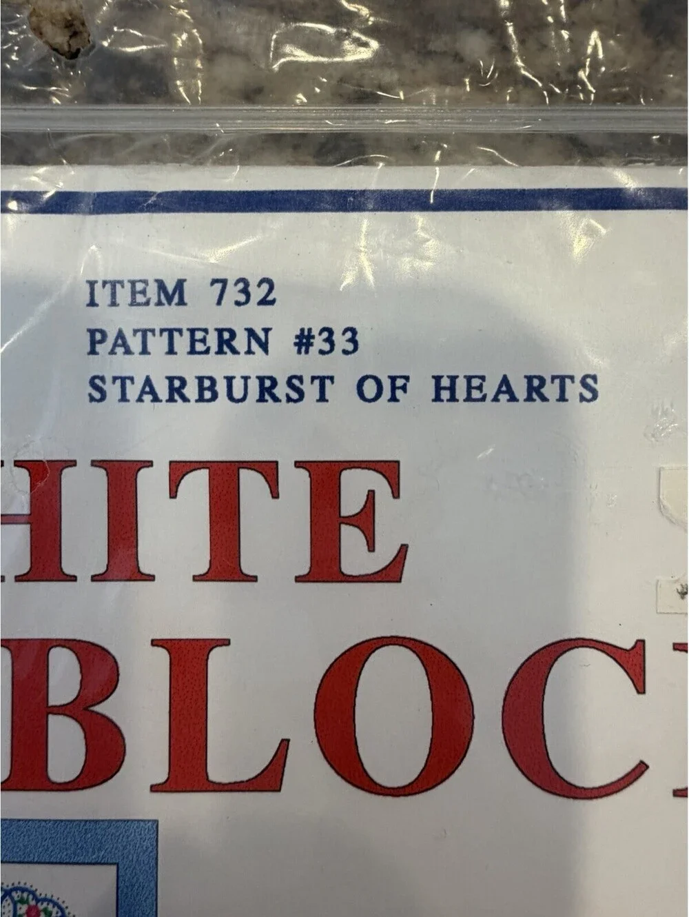 Vtg Jack Dempsey White Quilt Blocks 18” Starburst Of Hearts #33 Rare New